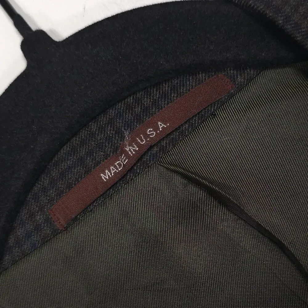 HICKEY FREEMAN Est 1899 USA Wool Blazer Jacket Sport Coat Brown Check 44L Beacon